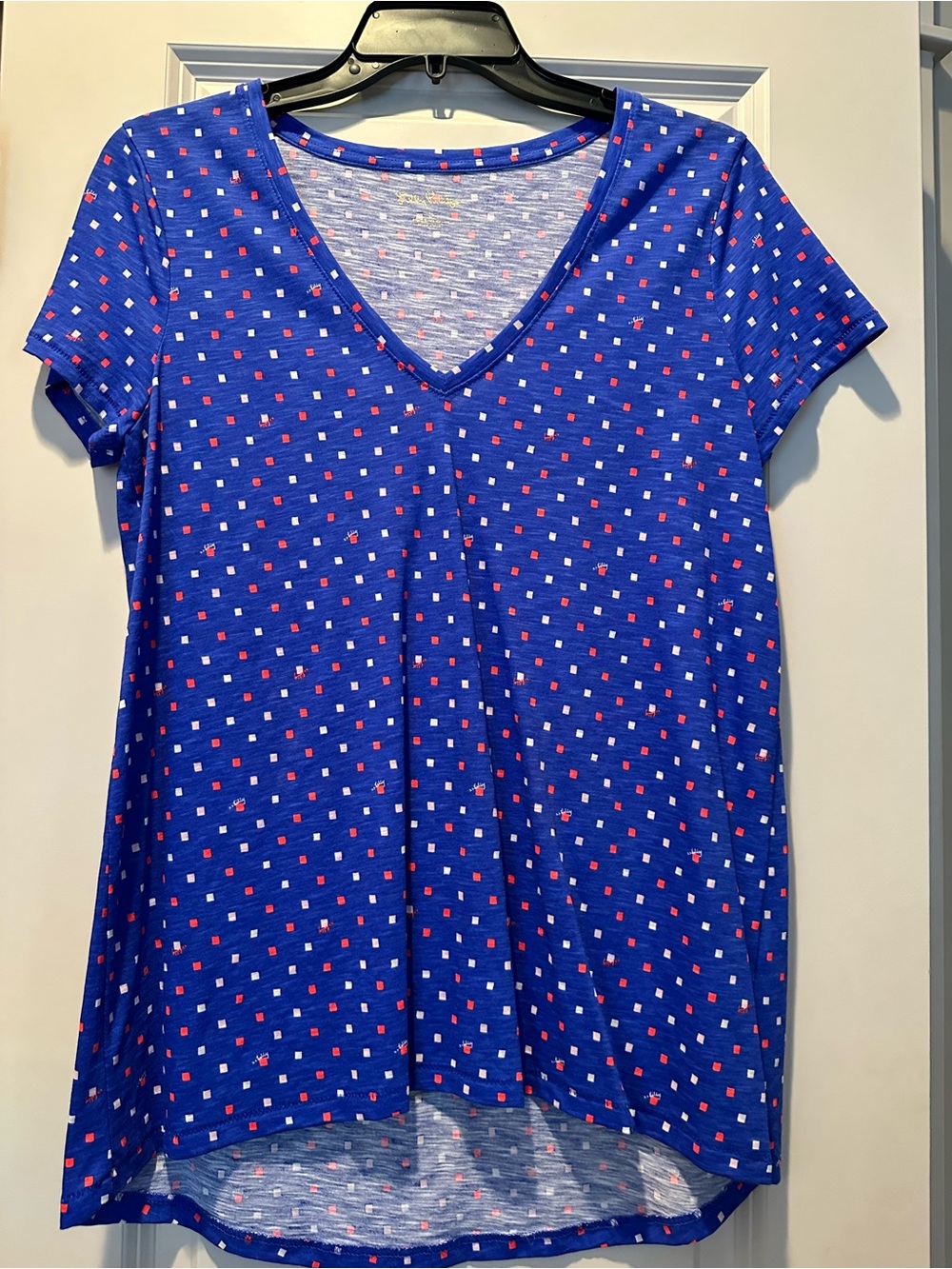 Lilly Pulitzer Etta V-Neck Borealis Blue Lilly Squared